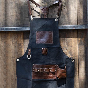 Tablier en cuir véritable le plus vendu, sans manches, réglable et réutilisable, pour hommes et femmes, idéal pour boucher, chef et cuisine - Product Image 3