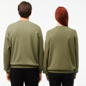 เสื้อสเวตเชิ้ตคอกลมสีเขียวมะกอกแบบกำหนดเองพร้อมโลโก้แบบกำหนดเอง รุ่นพรีเมียมเต็มรูปแบบ ผ้าฟลีซ ใส่ได้ทั้งชายและหญิง - Product Image 6