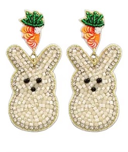 Pendientes de moda con forma de pájaro TEDDY, bordados con cuentas, joyería de moda, pendientes bordados a mano con cuentas de semillas - Product Image 1