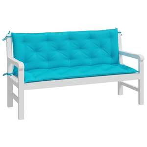 Ensemble de 2 coussins de banc de jardin turquoise - Product Image 3