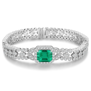 Premium Women's 925 Silver Emerald Cut Diamond <b>Bracelet</b> With IGI Certified Lab grown Diamonds For Wedding Occasion - Product Image 1