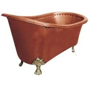 Baignoire autoportante en cuivre ovale, baignoire en métal artisanale de luxe pour la maison, l'hôtel, la salle de bain - Product Image 3