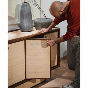 Papier peint en raphia tissé à la main respectueux de l'environnement Revêtement mural naturel pour les intérieurs de maisons et d'hôtels - Product Image 2