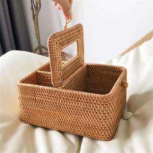 <b>Kitchen</b> <b>Paper</b> Roll Holder Covers Handmade Natural Rattan Tissue Towel Holders Cover case Boxes - Product Image 5