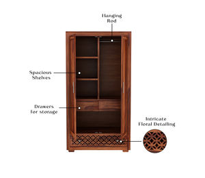 Muebles de Madera Hechos a Mano de Diseño Moderno, Armario de Madera Sheesham de Doble Puerta, Armario para Ropa, Armario de Almacenamiento - Product Image 4