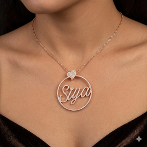 SHRAMAN DIAMOND Customized 925 <b>Silver</b> Gold Plated Moissanite Iced <b>Initial</b> Cursive Name Charms Pendants Crystal Heart Anniversary - Product Image 2