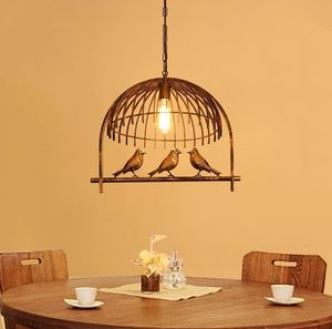 Lampe suspendue rustique en fer en forme de cage à oiseaux avec ampoule Edison pour café et salle à manger intérieurs - Product Image 4