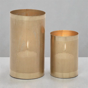 Cylinder <b>Brass</b> Candle Holder Set Heat Resistant Home Decoration <b>Lanterns</b> - Product Image 6