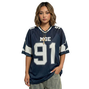 Camiseta Deportiva de Fútbol Americano Unisex con Manga Raglán y Malla, Personalizable, Estilo Urbano, Talla Grande, Venta al Por Mayor OEM - Product Image 1