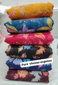 Tela de organza de viscosa pura, diseño de organza de vidrio puro, 44 pulgadas de ancho - Product Image 3