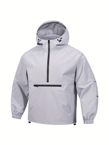 New Design Rain <b>Jacket</b> Windbreaker High Quality <b>Men</b> Sport Wind Breaker Spring <b>Jackets</b> For <b>Men</b> <b>Half</b>-<b>Zip</b> Solid Color Casual Wear - Product Image 3