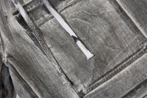 Shorts en jean amples pour hommes, coupe large, style urbain décontracté, délavage rétro, streetwear oversize, respirant, effet whisker, collection 2026, vente chaude - Product Image 3