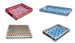 Plateaux de service de haute qualité en bois avec incrustations d'os, multicolores, certifiés EPCH, pour hôtels et restaurants - Product Image 6