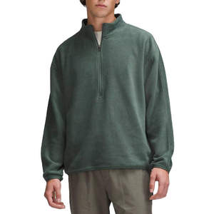 Servicio OEM ODM, Sudadera Polar con Cierre de Cremallera de 1/4, Cuello Alto, Corte Regular, para Hombre - Product Image 1