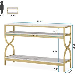 Rustic Solid Mango Wood Long <b>Console</b> <b>Table</b> for Living Room Entryway Farmhouse Home Furniture with <b>Storage</b> - Product Image 2