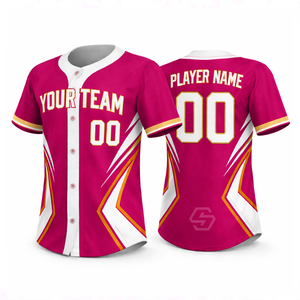 Maillot de baseball personnalisé en gros, impression par sublimation, logo personnalisé, unisexe adulte, séchage rapide, évacuation de l'humidité, maille respirante, manches courtes - Product Image 3