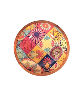 Enamel Printed Wood Bowl Salad Fruit Snack Dish Bowl Handmade Kitchen Dinner Used Wooden Bowl for Kitchen Use - Product Image 3