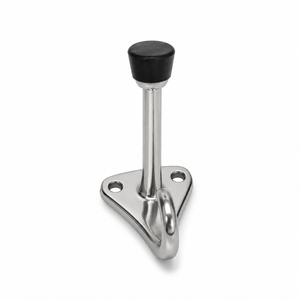 Stainless Steel Marine Stanchion with Black Rubber Tip and Mounting Base for <b>Boat</b> UseStainless Steel Marine Stanchion with Black - Product Image 1