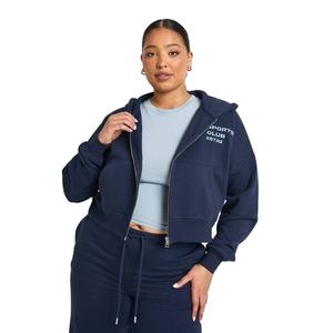 Tissu en coton polaire d'hiver non doublé de haute qualité, respirant, sweat à capuche surdimensionné pour femme, épaules tombantes, streetwear personnalisé - Product Image 1