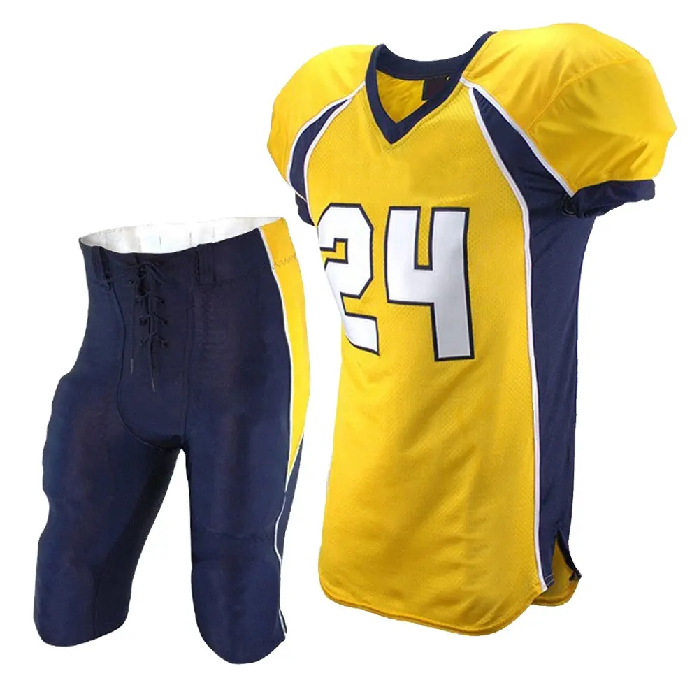 Großhandel Einzigartige Qualität Kunden spezifische American Football Uniform / Team 100% Polyester American Football Uniform