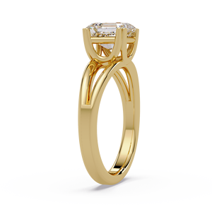 Anillos de Boda de Lujo con Diseño de Tallo Ancho, Oro Puro de 14K, Diamante Cultivado en Laboratorio con Corte Asscher de 2.00 Ct, Anillos de Compromiso Certificados por IGI - Product Image 3