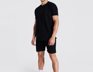 Nuevo Producto, Diseño Sencillo y Sólido, Corte Regular, Conjunto de Camiseta y Pantalones Cortos Ligeros para Hombre, Algodón Informal, Logotipo Personalizado, Verano - Product Image 1