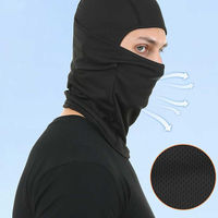 Penutup Wajah Balaclava Anak Warna Hitam, Anti Angin, Bernapas, Tahan Air, Masker Ski Outdoor Unisex, Dapat Disesuaikan, 100% Sesuai Gambar