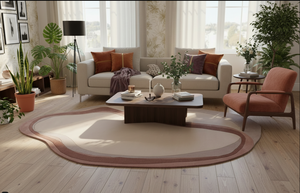 พรมบาโธดีทำมือสีสนิมสไตล์อินเดียสมัยใหม่สั่งทำพิเศษขนสูงพร้อมแผ่นรองยางลาเท็กซ์สำหรับบ้าน ละหมาด และตั้งแคมป์ - Product Image 2