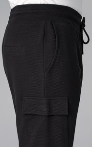 Pantalones Cortos Cargo Negros para Hombre 2026, Cintura Media, Elásticos, Transpirables, de Poliéster Tejido, Casuales, Tipo Bermuda, con Bolsillos - Product Image 4