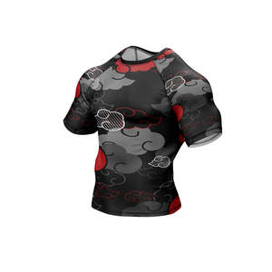 Mens Athletic Compression Shirt Quick Dry Breathable Eco-Friendly Washed Rash Guard Running Gym Wear Full <b>Sleeve</b> Crew Neck - Product Image 3
