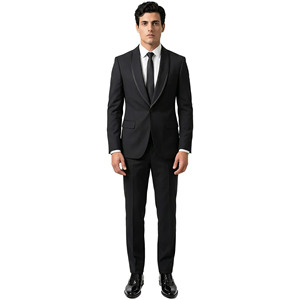 SHAGHAF <b>Men's</b> Gray Tuxedo Suit Single Breasted Notched Lapel <b>Black</b> Bow <b>Tie</b> British Style Formal Wear Adult Anti-Wrinkle 220g - Product Image 4