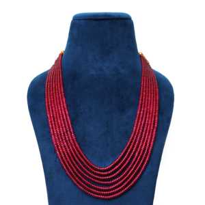 Cadena de Perlas Redondas de Rubí Sintético, Piedras Perforadas Rojas de 4mm, 6mm, 8mm y 10mm, Certificadas por Terceros para Diseño de Joyería - Product Image 4