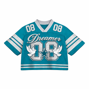 Premium Sublimated Breathable Quick Dry Polyester <b>Mesh</b> American Football Jersey Custom Boxy Oversized Soccer Shirt Streetwear - Product Image 4