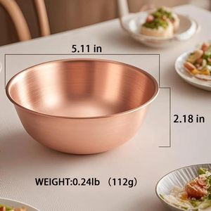 Tazón Tradicional de Cobre Puro de Doble Capa, Utensilios de Cocina de Cobre Grueso Hechos a Mano, Tazón para Servir Cereales y Arroz - Product Image 6