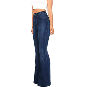 Best Wholesale Custom Logo Dark Blue High Stretch <b>Boot</b> Cut Skinny Solid Vintage Quick Dry Full Length Denim Jeans Women Pakistan - Product Image 4