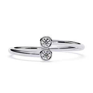 แหวนหมั้นเพชรทรงกลมแพลตตินั่ม สไตล์มินิมอล ได้รับการรับรองจาก GIA สี D ธรรมชาติ สำหรับทั้งชายและหญิง - Product Image 1