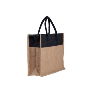 Bolsa de Compras de Yute de Diseño con Bolsillo, Bolsa Ecológica Resistente para el Mercado, Regalos y Viajes - Product Image 1