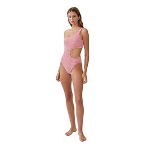 Trajes de Baño Personalizados de Alta Calidad con Diseño de un Solo Hombro, Sublimados, a la Moda, Ajustados, para Mujer - Product Image 2