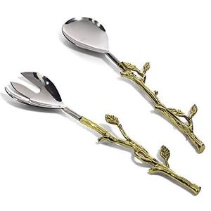 Nuevo Juego de Servidores de Ensalada de Acero Inoxidable Dorado para Eventos de Boda, Hermosos Utensilios de Servicio de Metal para Fiestas en Casa y Buffet - Product Image 4