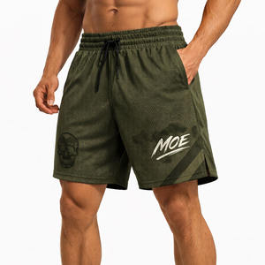 Pantalones Cortos Deportivos de Malla para Hombre, de Secado Rápido, con Cordón Ajustable, Estampado de Calavera, Personalizados, Marca Privada MOE, Fábrica OEM - Product Image 1