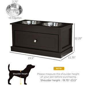 Set di Ciotole Rialzate per Cani di Taglia Grande con 2 Ciotole in Acciaio Inossidabile e Cassetto Portaoggetti - Product Image 3