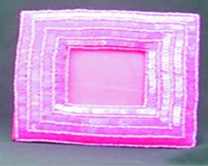 Zari <b>Embroidery</b> Photo <b>Frame</b> Pictures <b>Frames</b> Square crystal photo <b>frame</b> Ornate beaded design tabletop Horizontal display - Product Image 2