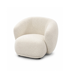 Fauteuil pivotant Boucle en tissu, fauteuil de loisirs moderne pour salon, chambre, hôtel - Fauteuil rembourré incurvé pour salon - Product Image 1