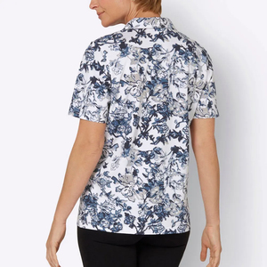 <b>Women</b> Short Sleeve <b>Polo</b> Collar Shirt Solid Color Button Up Cotton Breathable Knitted Top Casual Summer 2026 - Product Image 2