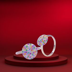 Bague classique pour femme en argent sterling 925 plaqué or 14 carats avec tourmaline naturelle multicolore Gemvanity, idéale pour les mariages - Product Image 5