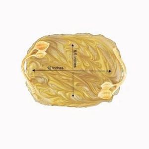 Plateau de service moderne en résine artisanale de qualité supérieure, résistant au lave-vaisselle, avec poignées, plateau décoratif pour la cuisine, plateau à nourriture pour la maison, table à manger, thé, café - Product Image 3
