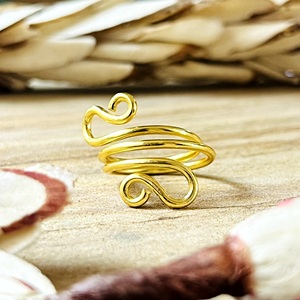 New Demand Boho Swirl <b>Ring</b> Minimalist Brass Band Women 18k Gold Plated Spiral Wire Wrap <b>Dainty</b> Coil <b>Ring</b> for Wholesale/OEM/ODM - Product Image 1