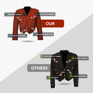 Traje Escocés para Hombre, Chaqueta Kilt Naranja Príncipe Charlie con Chaleco, Conjunto para Bodas y Fiestas, Personalizado 2026 - Product Image 6