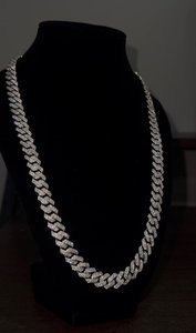 Collar de Lujo con Cadena Cubana de Plata 925 con Baño de Rodio y Moissanita de Corte Redondo, Unisex, para Fiestas, Uso Diario, Estilo Hip Hop - Product Image 6