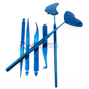 Pinzas para Pestañas de Acero Inoxidable de Alta Resistencia con Punta de Fibra, Marca RMI, Color Azul Plasma, para Volumen de Pestañas - Product Image 4